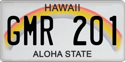 HI license plate GMR201