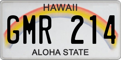 HI license plate GMR214