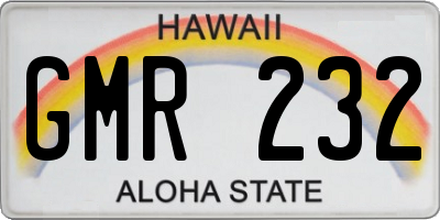 HI license plate GMR232