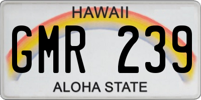 HI license plate GMR239