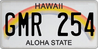 HI license plate GMR254