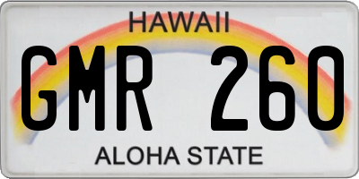 HI license plate GMR260
