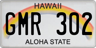 HI license plate GMR302