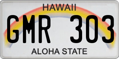 HI license plate GMR303