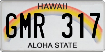 HI license plate GMR317