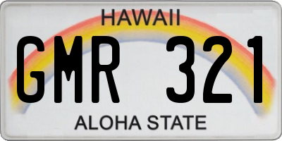 HI license plate GMR321