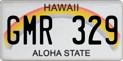 HI license plate GMR329