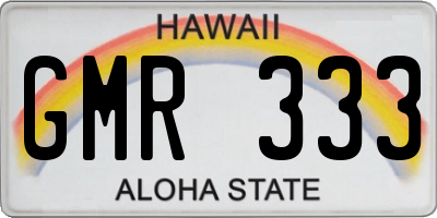 HI license plate GMR333
