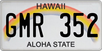 HI license plate GMR352