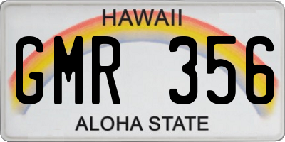 HI license plate GMR356