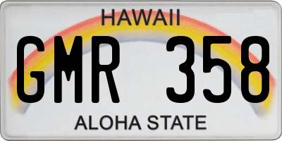 HI license plate GMR358