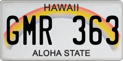 HI license plate GMR363