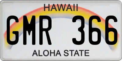 HI license plate GMR366