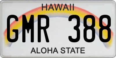 HI license plate GMR388