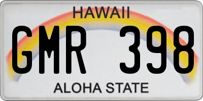 HI license plate GMR398