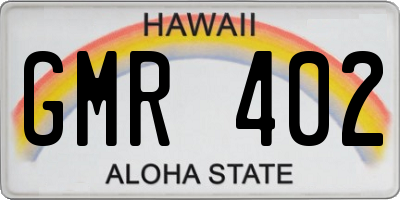 HI license plate GMR402