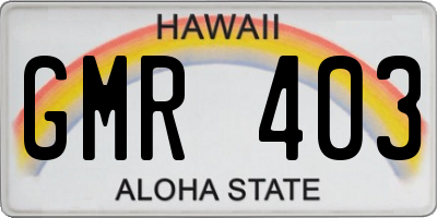 HI license plate GMR403