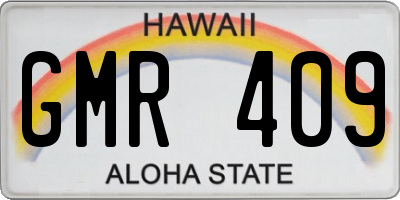 HI license plate GMR409