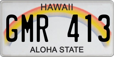 HI license plate GMR413