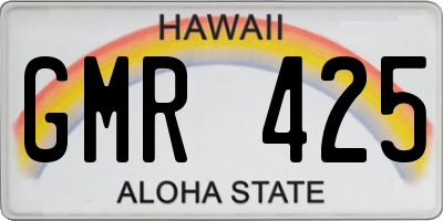HI license plate GMR425
