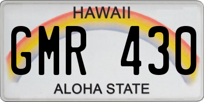 HI license plate GMR430
