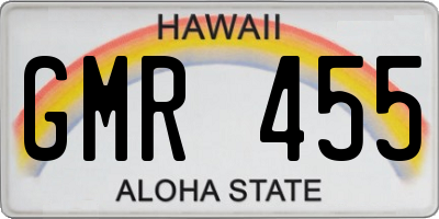 HI license plate GMR455
