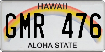 HI license plate GMR476