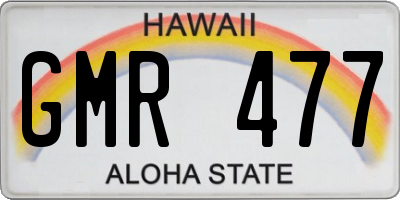 HI license plate GMR477