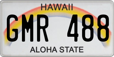 HI license plate GMR488