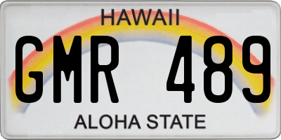 HI license plate GMR489