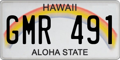 HI license plate GMR491