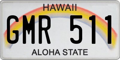 HI license plate GMR511
