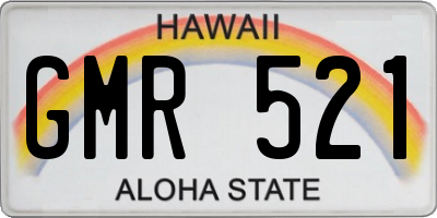 HI license plate GMR521