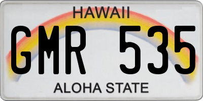 HI license plate GMR535
