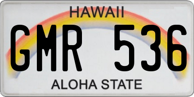 HI license plate GMR536