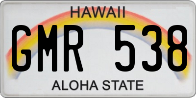 HI license plate GMR538