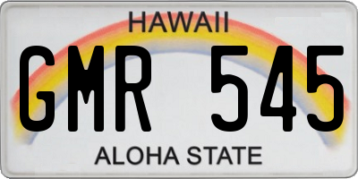 HI license plate GMR545