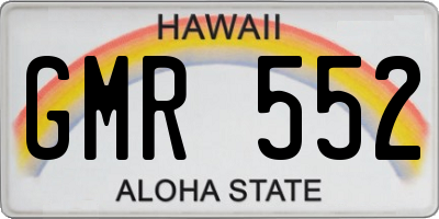 HI license plate GMR552
