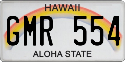 HI license plate GMR554