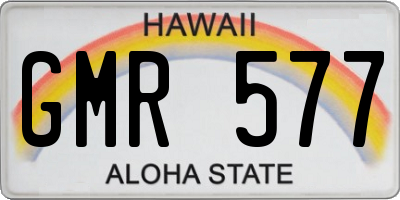 HI license plate GMR577