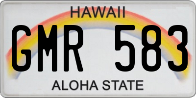 HI license plate GMR583