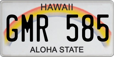 HI license plate GMR585