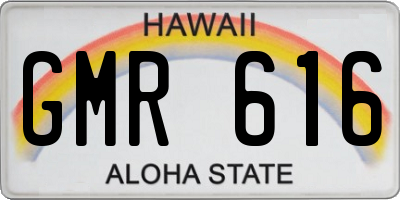 HI license plate GMR616