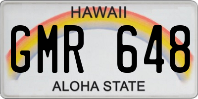 HI license plate GMR648