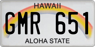 HI license plate GMR651