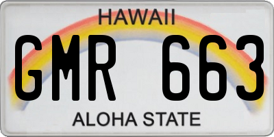 HI license plate GMR663