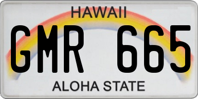 HI license plate GMR665