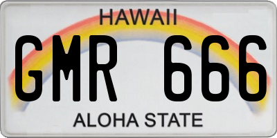 HI license plate GMR666