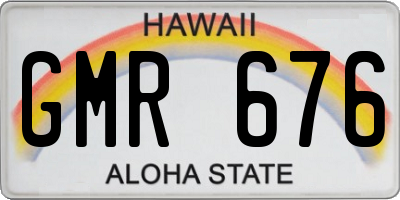 HI license plate GMR676