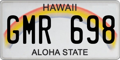 HI license plate GMR698